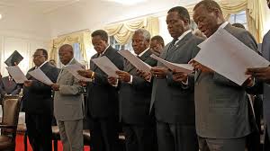 Ministers taking the oath