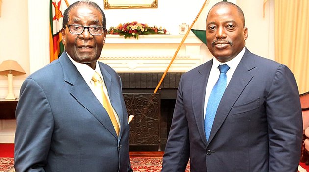 Mugabe and Kabila in Harare